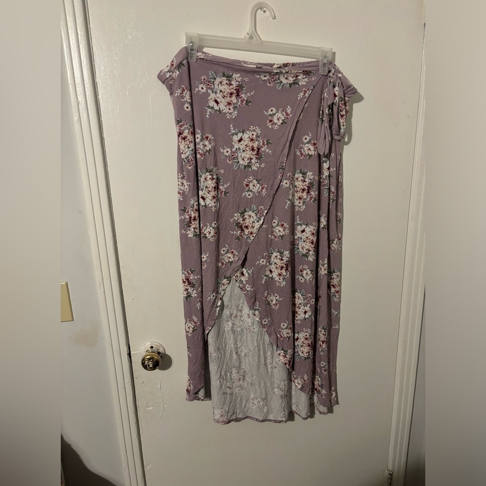 Pre-owned No Comment Plus purple floral skirt size 3x